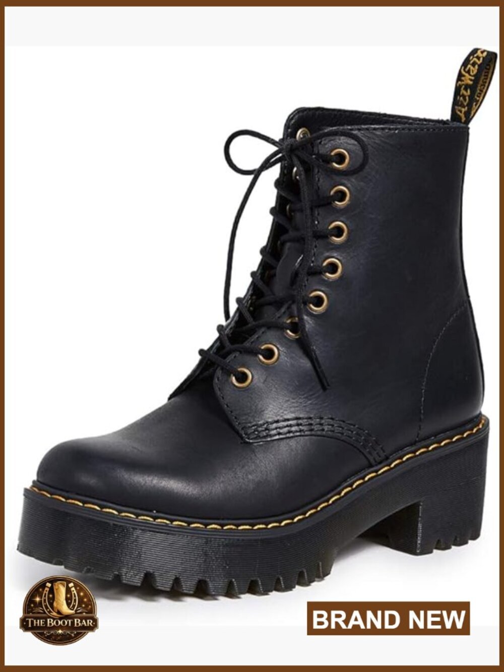 Women's 8-Eye Mid-Calf Platform Fashion Boot Chunky Heel Lace-Up